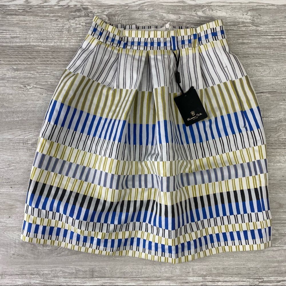 NWT Mossimo Dutti MultiColor Strip pleated Skirt